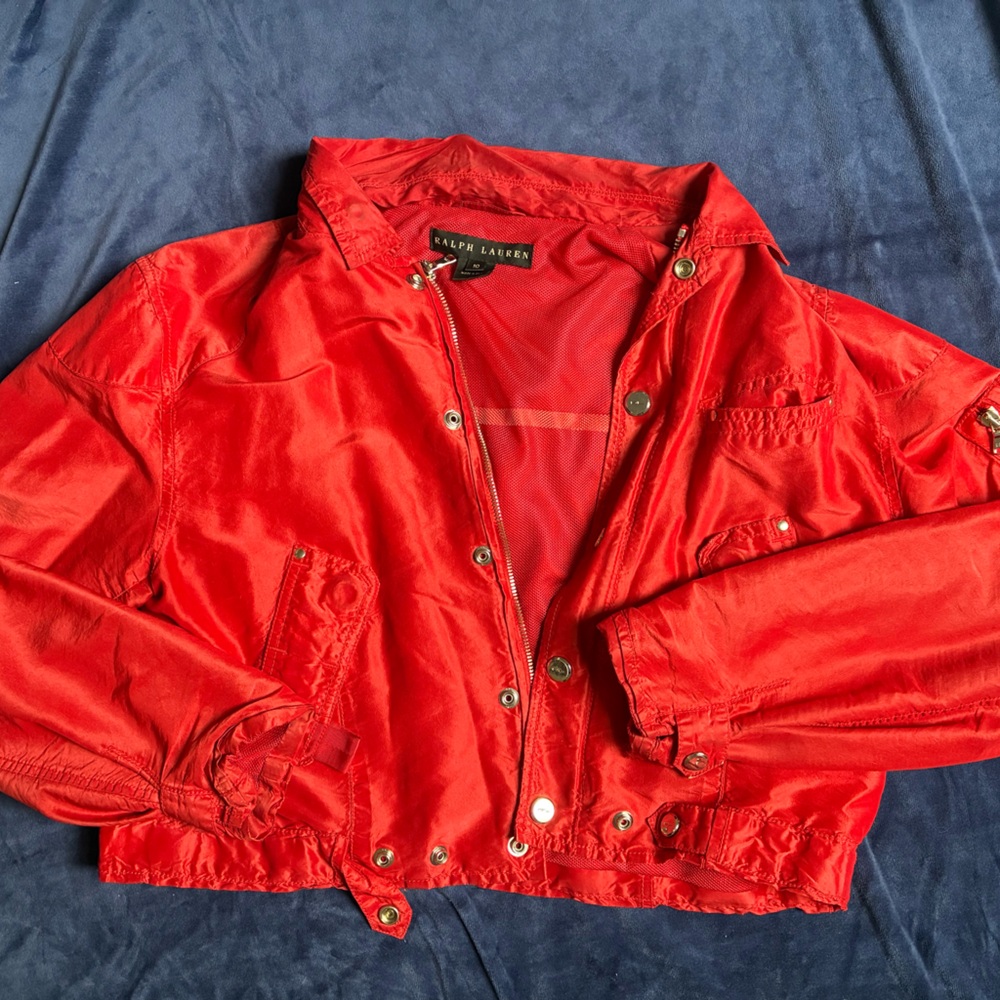 Ralph Lauren 100% silk cropped jacket size 10